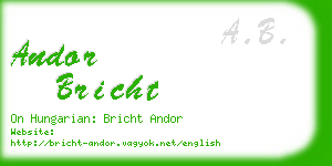 andor bricht business card